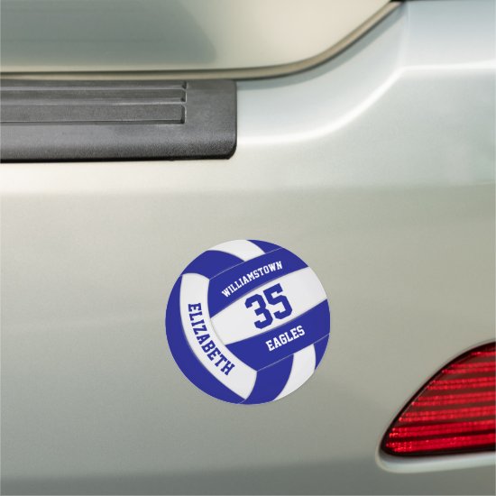 blue white volleyball team colors kids locker or car magnet