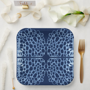 Blue & White Watercolor Coastal style Paper Plates