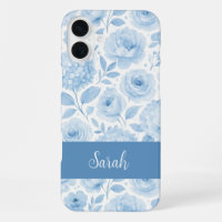 Blue White Watercolor Floral Pattern Name