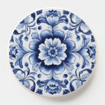 Blue White Watercolor Floral Pattern Pop Socket