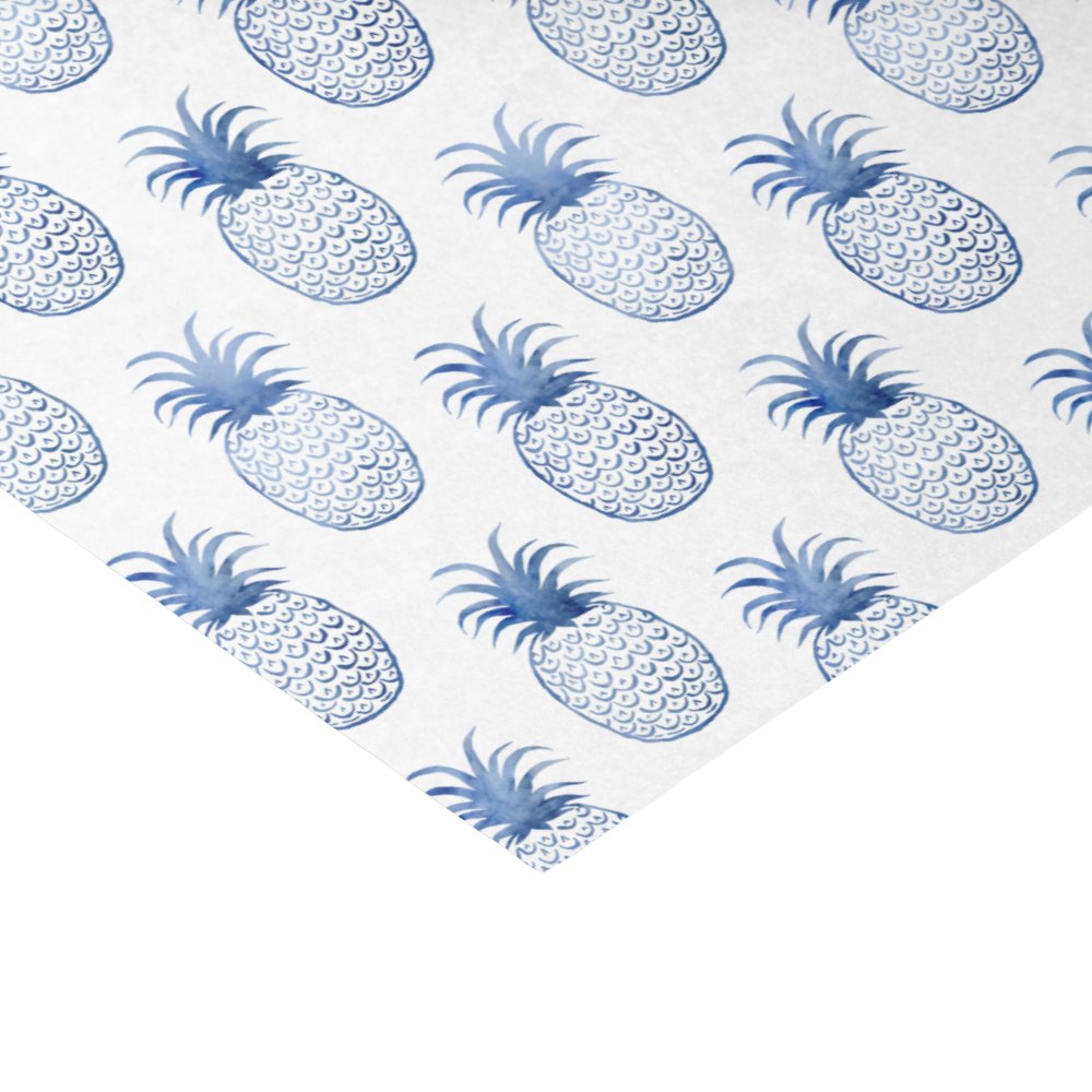 Disover Blue White Watercolor Pineapple  Tissue Paper