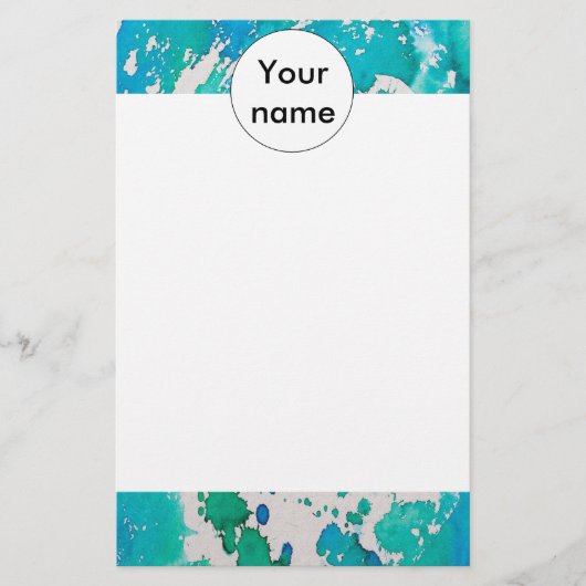 Blue white watercolor splashes (Front)