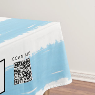 Blue White Watercolor Stripes Craft Show 60 x 84 Tablecloth