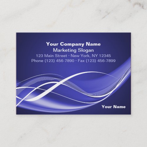 Blue White Wave Business Card Template