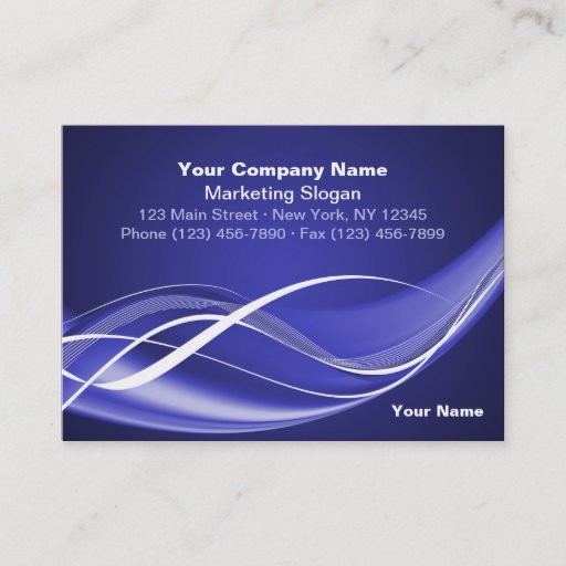 Customizable Blue White Wave Business Card Template