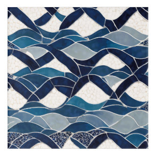 Blue White Wave Pattern 01 Acrylic Print