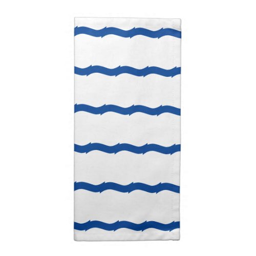 Blue white waves stripes nautical pattern cloth napkin