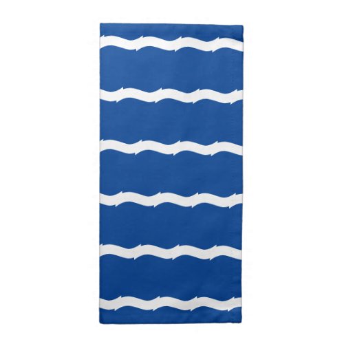 Blue white waves stripes nautical pattern cloth napkin