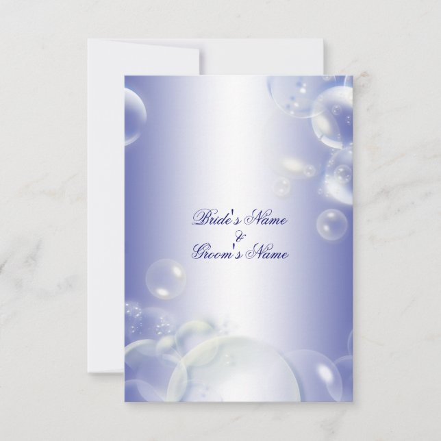 Blue white wedding beach theme invitation (Front)