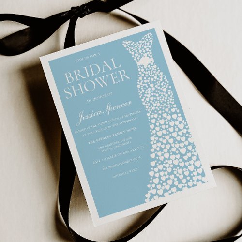 Blue & White Wedding Dress Border Bridal Shower
