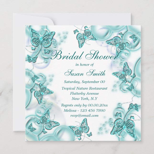 Blue white wedding engagement anniversary invitation (Front)