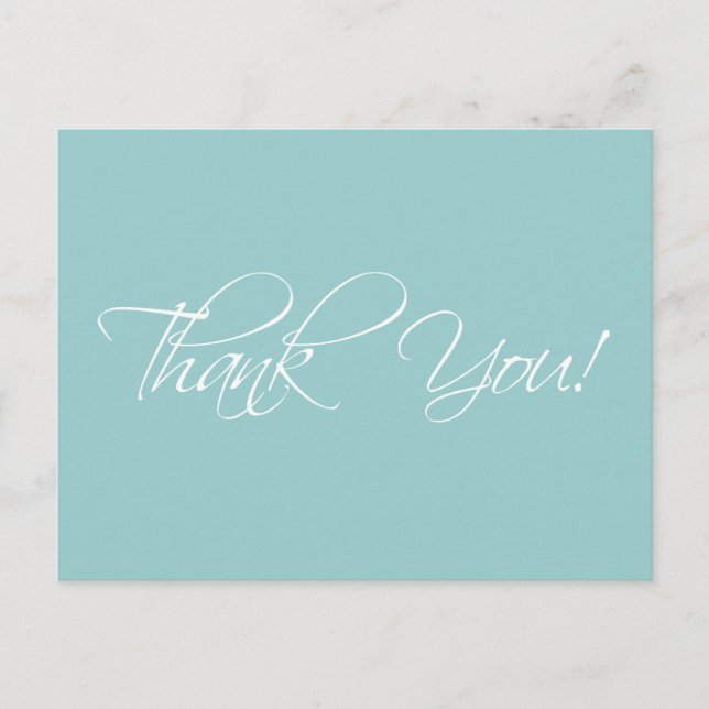 Blue White Wedding Thank You Postcards (Front)