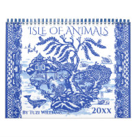Blue White Willow Animal Nature Whimsical Design