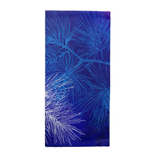 Blue White Winter Holiday Pine Cloth Napkin