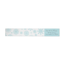 Blue White Winter Snowflake Christmas Labels