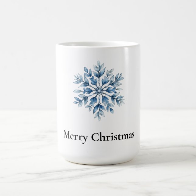 Blue White Winter Snowflake Coffee Mug (Center)