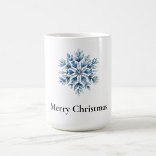 Blue White Winter Snowflake Coffee Mug