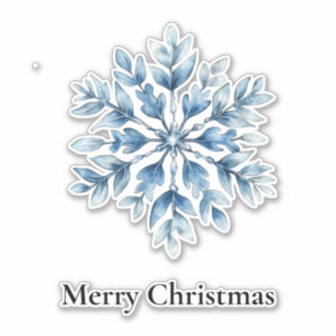Blue White Winter Snowflake Sticker