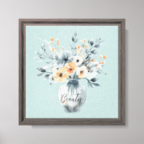 Blue White Yellow in Vase Canvas Print