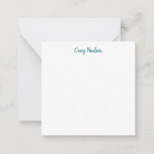 Blue White Your Name Calligraphy Unique Minimalist Note Card