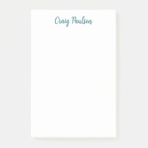Blue White Your Name Calligraphy Unique Minimalist Post-it Notes