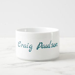 Blue White Your Name Unique Special Minimalist Bowl