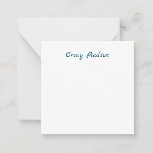 Blue White Your Name Unique Special Minimalist Note Card