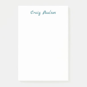 Blue White Your Name Unique Special Minimalist Post-it Notes