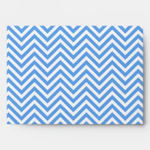 Blue & White Zigzag Abstract Art Pattern Envelope