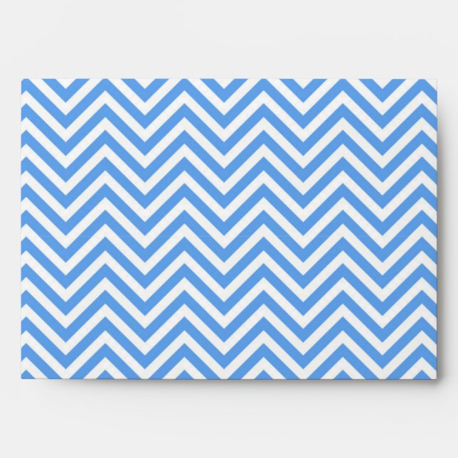 Blue & White Zigzag Abstract Art Pattern Envelope (Front)