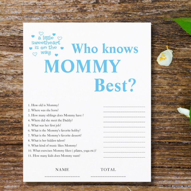 Blue Who knows Mommy Best Baby Shower Game (Creator Uploaded)