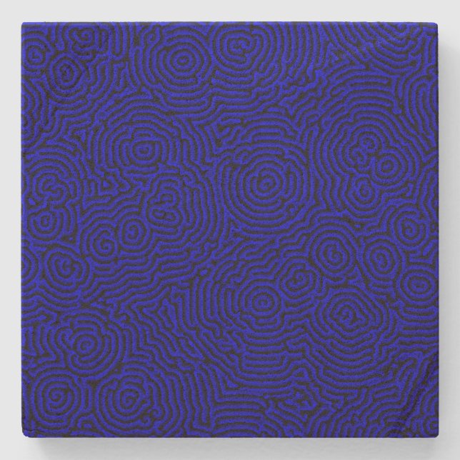 Blue Whorls Sandstone Coaster (Front)