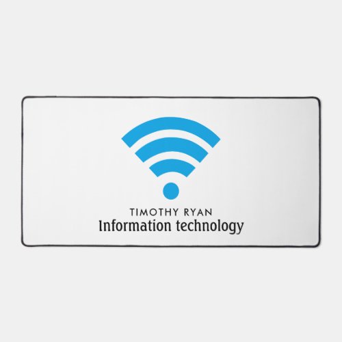 Blue Wi_Fi Logo Information Technology Computer Desk Mat
