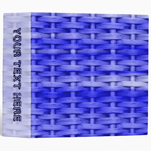 Blue wicker retro graphic design binder (Front/Spine)