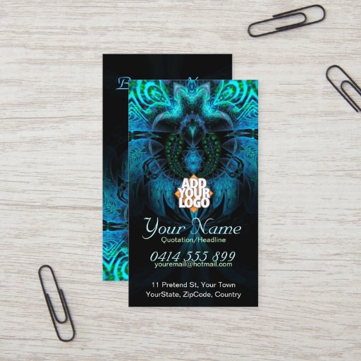 Customizable Blue Widow Fractal Business Card