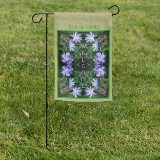 Blue Wild Chicory Flowers Abstract Personalized Garden Flag