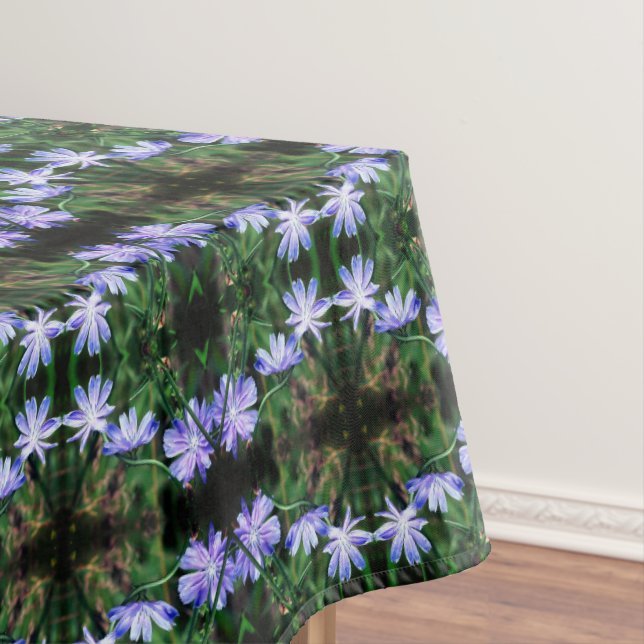 Blue Wild Chicory Flowers Abstract   Tablecloth (In Situ)