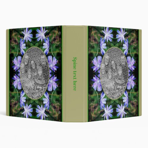Blue Wild Chicory Flowers Add Your Own Photo 3 Ring Binder