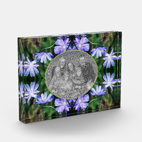 Blue Wild Chicory Flowers Frame Add Your Photo Block
