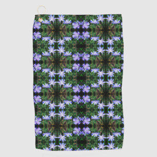 Blue Wild Chicory Flowers Pattern Golf Towel