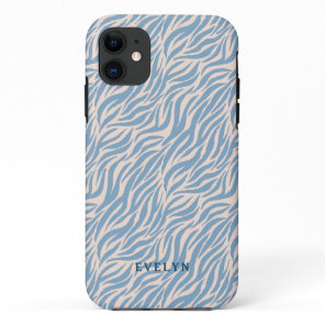 Blue Wild Tiger Stripes iPhone 11 Case