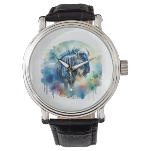 Blue Wildebeest Elegance AREF771 _ Watercolor Watch