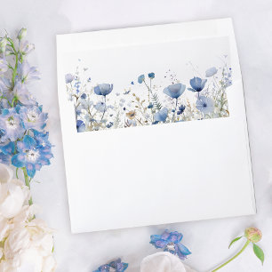 Blue Wildflower Baby in Bloom Baby Shower Envelope Liner