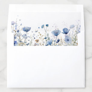 Blue Wildflower Baby in Bloom Baby Shower Envelope Liner