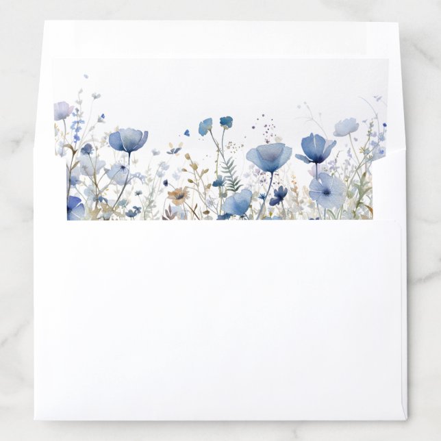 Blue Wildflower Baby in Bloom Baby Shower Envelope Liner (In Envelope)
