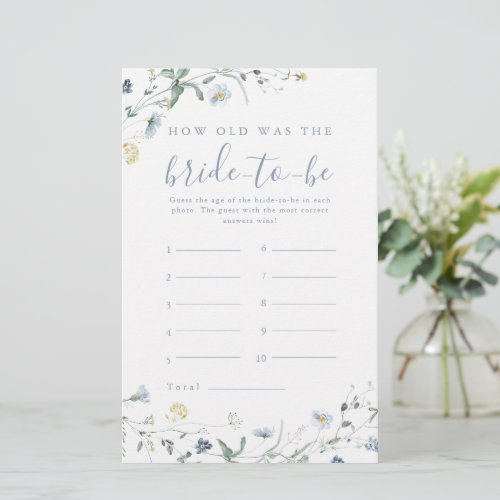 Blue Wildflower boho how old was the bride game