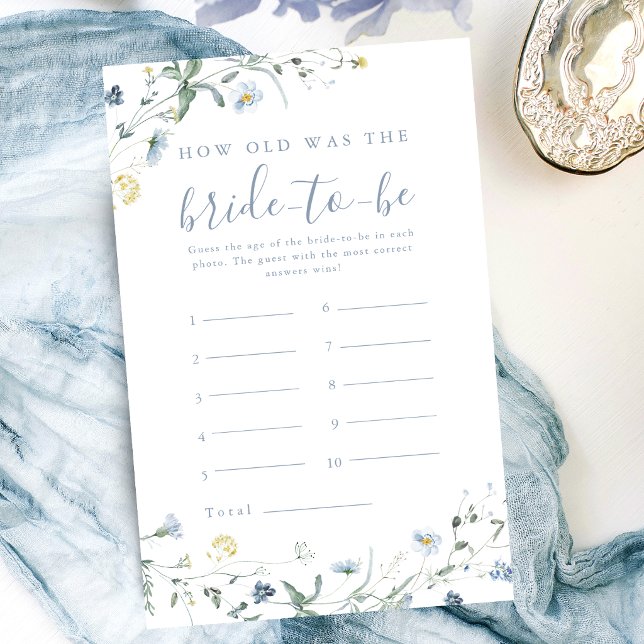 Blue Wildflower boho how old was the bride game (Blue Wildflower boho how old was the bride game)