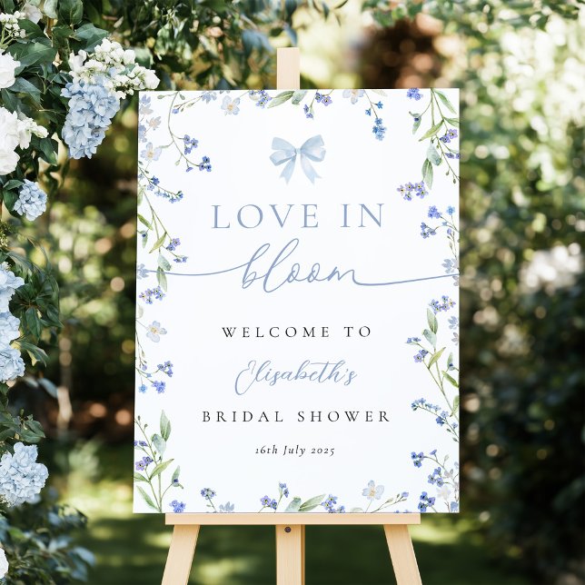 Blue Wildflower Bridal Shower Foam Board (Creator Uploaded)