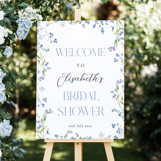 Blue Wildflower Bridal Shower Foam Board (Creator Uploaded)