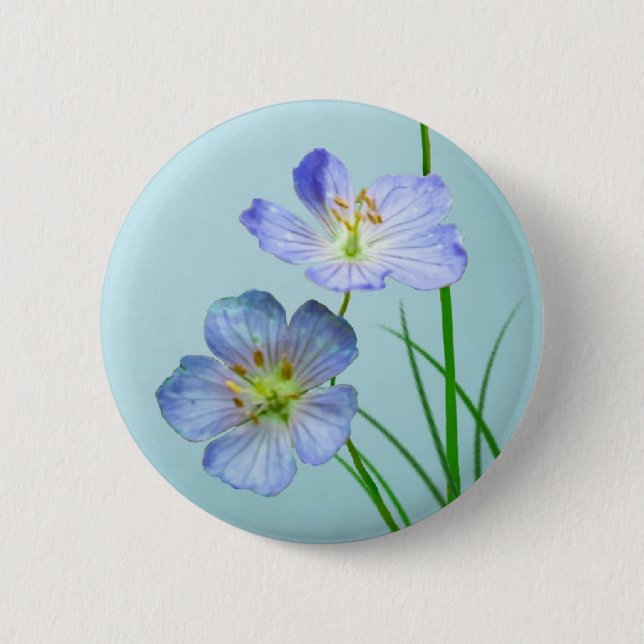 Blue Wildflower Button (Front)